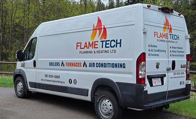 FlameTech service van across Calgary